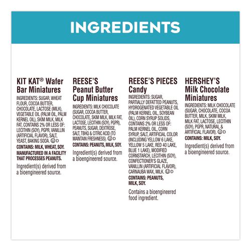 Picture of Milk Chocolate Candy Mini Assortment, 60.1 oz Bag, 2/Carton