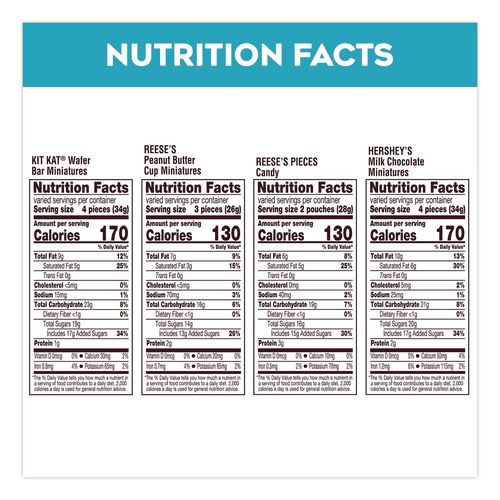 Picture of Milk Chocolate Candy Mini Assortment, 60.1 oz Bag, 2/Carton