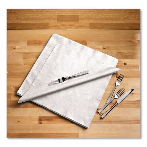 Picture of Linen-Feel Flat Napkins, 1-Ply, 14 x 14, White, 1,000/Carton