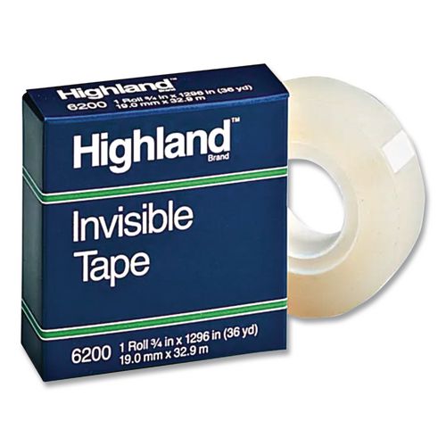 Picture of Invisible Permanent Mending Tape, 3" Core, 0.5" x 72 yds, Clear