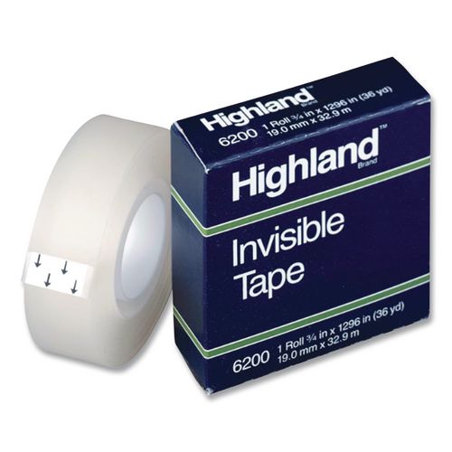 Picture of Invisible Permanent Mending Tape, 3" Core, 0.5" x 72 yds, Clear
