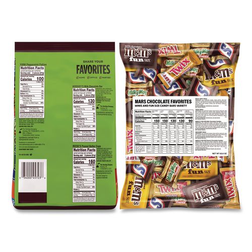 Picture of Assortment Milk Chocolate/Mar's Chocolate Favorites, 30.22 oz Bag and 62.6 oz Bag/Carton