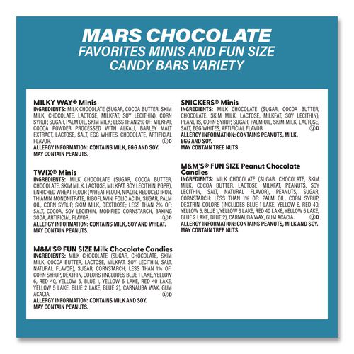 Picture of Assortment Milk Chocolate/Mar's Chocolate Favorites, 30.22 oz Bag and 62.6 oz Bag/Carton