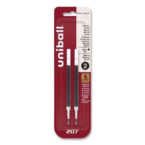 Refill+For+Signo+Gel+207+Pens%2C+Medium+0.7+Mm+Conical+Tip%2C+Black+Ink%2C+2%2Fpack