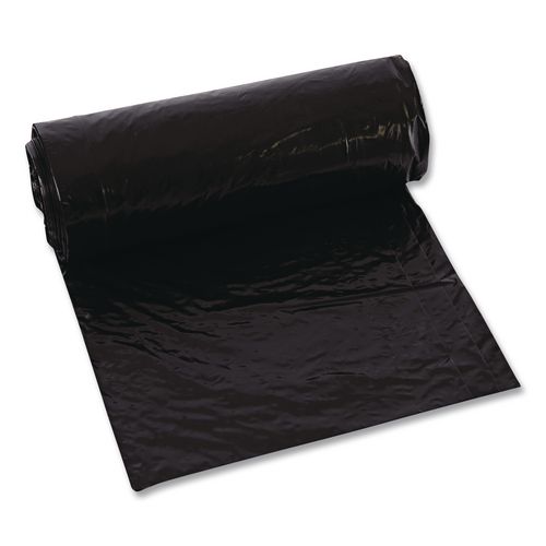Picture of Linear Low-Density Can Liners, 60 gal, 0.9 mil, 38" x 58", Black, 10 Bags/Roll, 10 Rolls/Carton