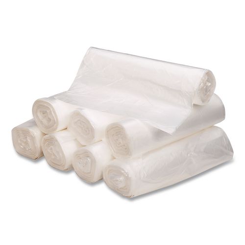 Picture of Waste Can Liners, 56 gal, 14 mic, 43" x 46", Natural, 20 Bags/Roll, 10 Rolls/Carton