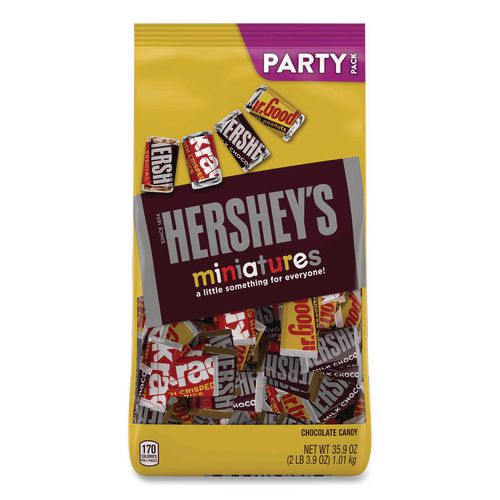Picture of Chocolate Miniatures Party Pack Assortment, 35.9 oz Bag, 2 Bags/Carton