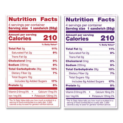 Picture of UNCRUSTABLES Peanut Butter and Grape Jelly/Peanut Butter and Strawberry Jam, 2 oz, 10 Sandwiches/Pack, 2 Packs/Carton