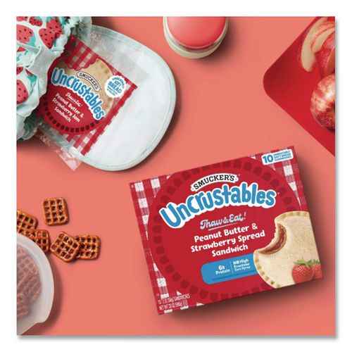 Picture of UNCRUSTABLES Peanut Butter and Strawberry Jam, 2 oz, 10/Box, 2 Boxes/Carton