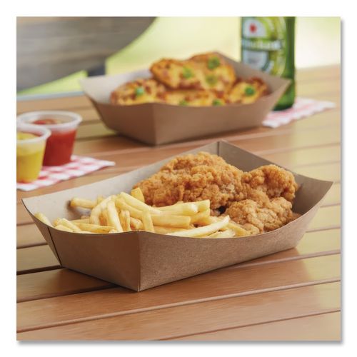 Picture of Eco Food Trays, 1 lb Capacity, Brown, Paper, 1,000/Carton