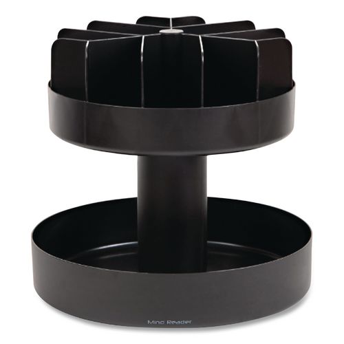 Picture of Supreme Lazy Suzan Condiment/Snack Organizer, 2 Compartments, 22.05 x 2.05 x 16.14, Black