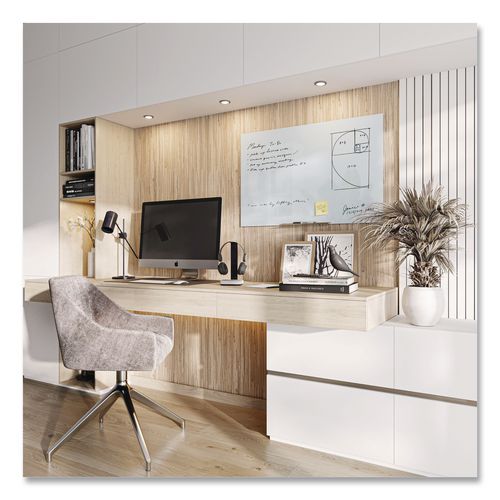 Picture of Floating Glass Dry Erase Board, 36" x 24" (Actual Size: 35" x 23"), White Surface