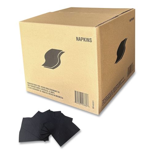 Picture of Cocktail Napkins, 2-Ply, 9w x 9d, Black, 2,000/Carton