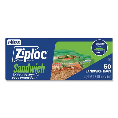 Picture of Resealable Sandwich Bags, 6.5" x 5.88", Clear, 50/Box