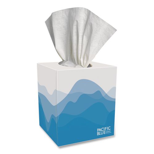 Picture of Pacific Blue Select Cube Box Facial Tissue, 2-Ply, White, 100 Sheets/Box, 36 Boxes/Carton
