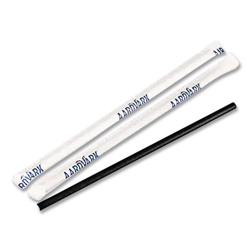 Picture of Aardvark Paper Straws, 5.75", Black, 3,200/Carton