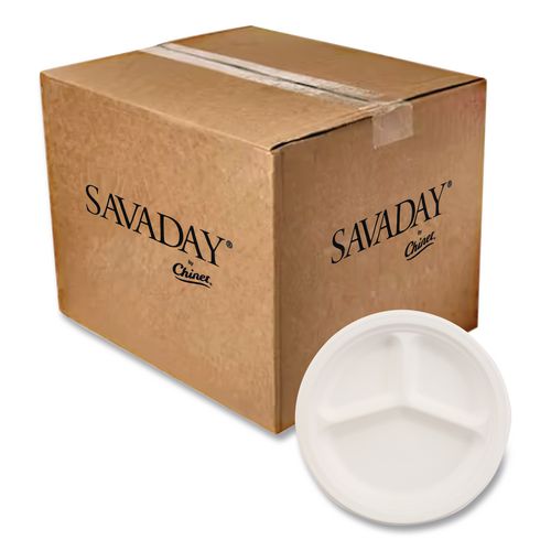 Paper+Dinnerware%2C+3-Compartment+Plate%2C+10.25%26quot%3B+Dia%2C+White%2C+500%2Fcarton