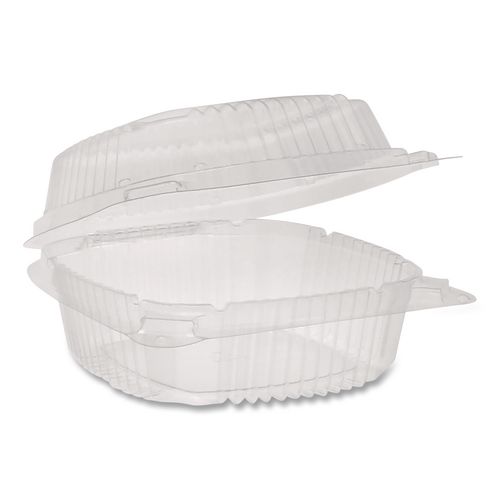 Picture of ClearView SmartLock Hinged Lid Container, Hoagie Container, 11 oz, 5.25 x 5.25 x 2.5, Clear, Plastic, 375/Carton