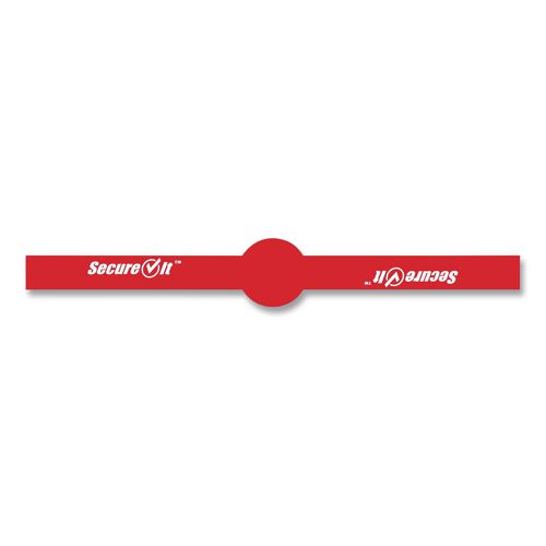 Picture of SecureIT Tamper Evident Food Container Seals, 1 x 7, Red, Paper, 250/Roll, 2 Rolls/Pack