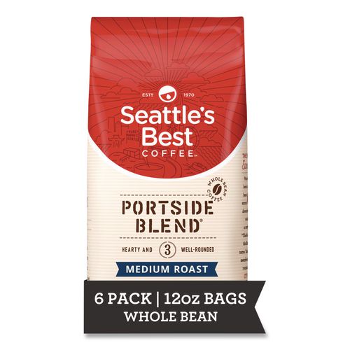Picture of Port Side Blend Whole Bean Coffee, Medium Roast, 12 oz Bag, 6/Carton