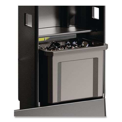 Picture of Customizable Bin System for Utility Carts, 2 Large Bins, 4 Small Bins, Black