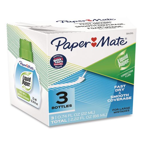 Fast+Dry+Correction+Fluid%2C+22+Ml+Bottle%2C+White%2C+3%2Fpack