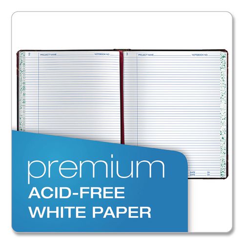 Picture of Laboratory Notebook, Data/Lab-Record Format, Black/Red Cover, (300) 10.38 x 8.13 Sheets