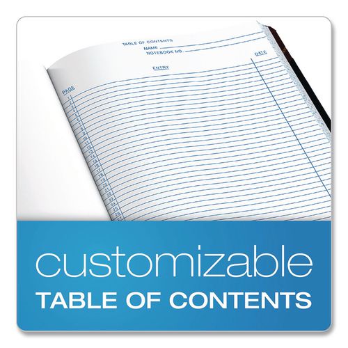 Picture of Laboratory Notebook, Data/Lab-Record Format, Black/Red Cover, (300) 10.38 x 8.13 Sheets