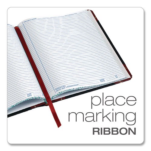 Picture of Laboratory Notebook, Data/Lab-Record Format, Black/Red Cover, (300) 10.38 x 8.13 Sheets