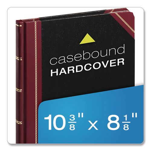 Picture of Laboratory Notebook, Data/Lab-Record Format, Black/Red Cover, (300) 10.38 x 8.13 Sheets