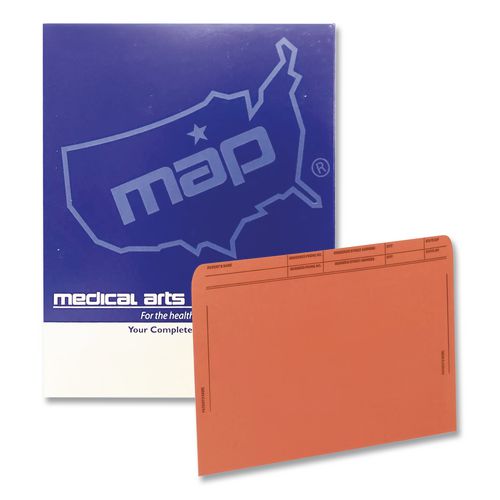 Picture of Patient File Pocket, Letter Size, Orange, 50/Box