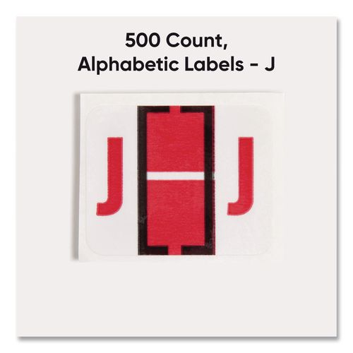 Picture of A-Z Color-Coded End Tab Filing Labels, J, 1 x 1.25, White, 500/Roll