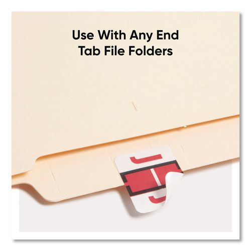 Picture of A-Z Color-Coded End Tab Filing Labels, J, 1 x 1.25, White, 500/Roll