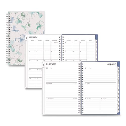 Picture of Lindley Weekly/Monthly Planner, Lindley Floral Artwork, 8 x 5, White/Blue/Green Cover, 12-Month (Jan to Dec): 2026