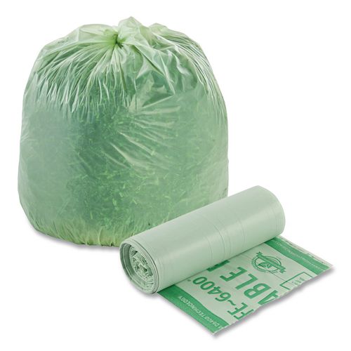 Picture of EcoSafe-6400 Bags, 13 gal, 0.85 mil, 24" x 30", Green, 45/Box