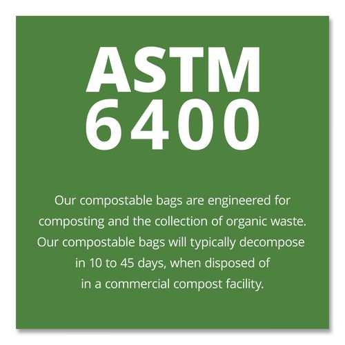 Picture of EcoSafe-6400 Bags, 13 gal, 0.85 mil, 24" x 30", Green, 45/Box