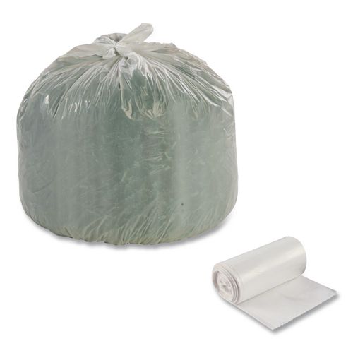 Picture of Controlled Life-Cycle Plastic Trash Bags, 13 gal, 0.7 mil, 24" x 30", White, 120/Box