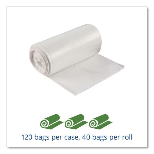 Picture of Controlled Life-Cycle Plastic Trash Bags, 13 gal, 0.7 mil, 24" x 30", White, 120/Box