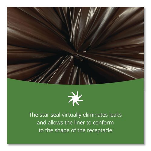 Picture of Controlled Life-Cycle Plastic Trash Bags, 30 gal, 0.8 mil, 30" x 36", Brown, 60/Box