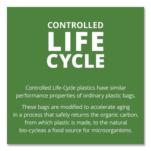 Picture of Controlled Life-Cycle Plastic Trash Bags, 30 gal, 0.8 mil, 30" x 36", Brown, 60/Box