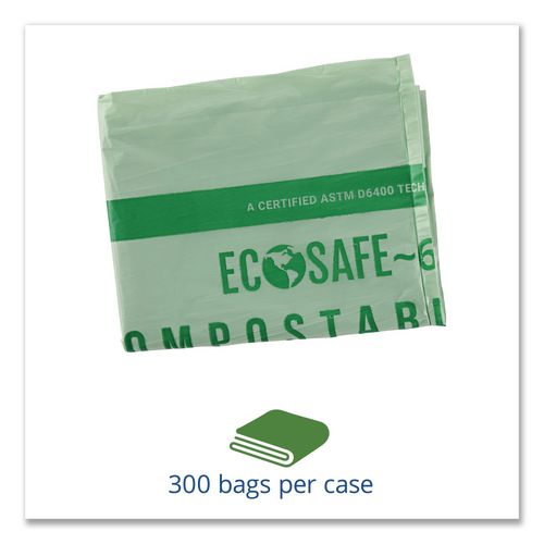 Picture of EcoSafe-6400 Bags, 64 gal, 0.85 mil, 48" x 60", Green, 30/Box