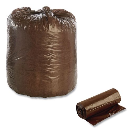 Picture of Controlled Life-Cycle Plastic Trash Bags, 39 gal, 1.1 mil, 33" x 44", Brown, 40/Box