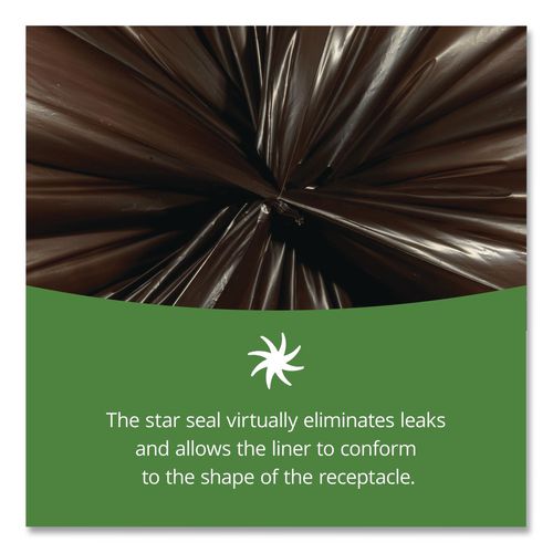 Picture of Controlled Life-Cycle Plastic Trash Bags, 39 gal, 1.1 mil, 33" x 44", Brown, 40/Box