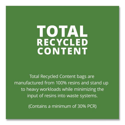Picture of Total Recycled Content Plastic Trash Bags, 10 gal, 1 mil, 24" x 24", Black/Brown, 250/Carton