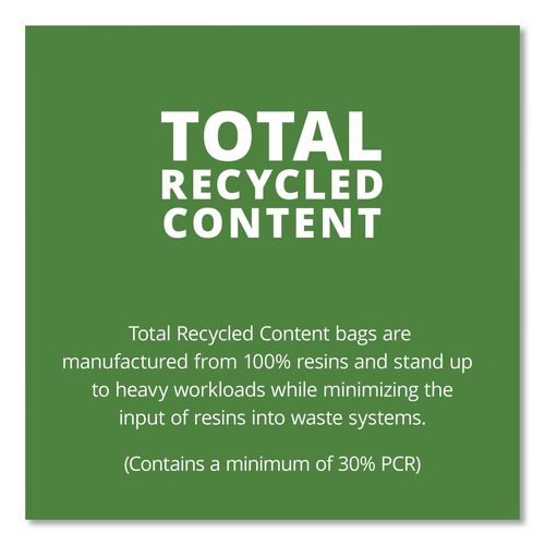 Picture of Total Recycled Content Plastic Trash Bags, 30 gal, 1.3 mil, 30" x 39", Black/Brown, 100/Carton