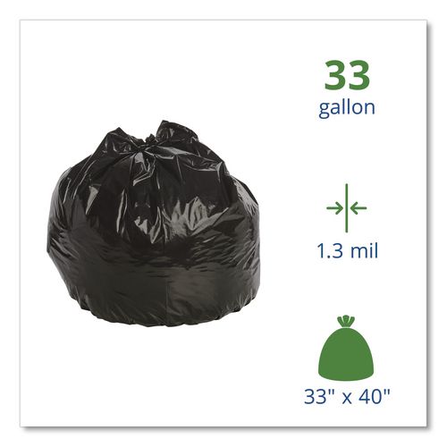 Picture of Total Recycled Content Plastic Trash Bags, 33 gal, 1.3 mil, 33" x 40", Black/Brown, 100/Carton