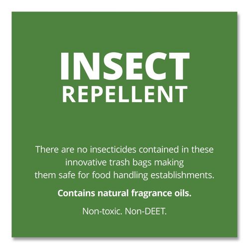 Picture of Insect-Repellent Trash Bags, 55 gal, 2 mil, 37" x 52", Black, 65/Box