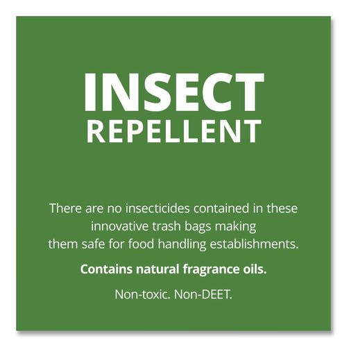 Picture of Insect-Repellent Trash Bags, 45 gal, 2 mil, 40" x 45", Black, 65/Box