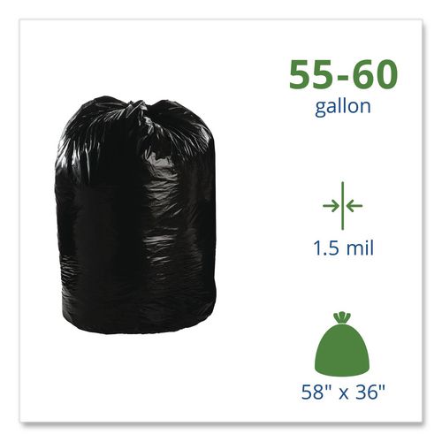 Picture of Total Recycled Content Plastic Trash Bags, 60 gal, 1.5 mil, 36" x 58", Black/Brown, 100/Carton