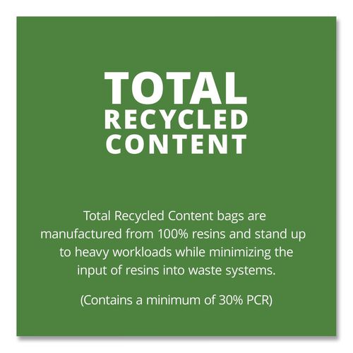 Picture of Total Recycled Content Plastic Trash Bags, 60 gal, 1.5 mil, 36" x 58", Black/Brown, 100/Carton